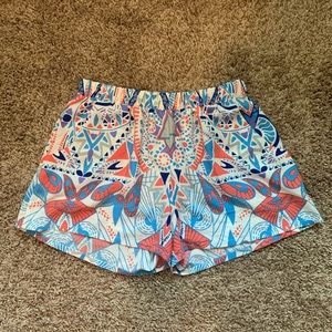 Funky vintage patterned chiffon shorts